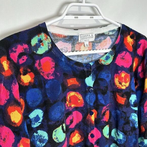 Vintage Joseph A. QU’EST-CE QUE C’EST SILK? Colourful cardigan PXL - Picture 2 of 4